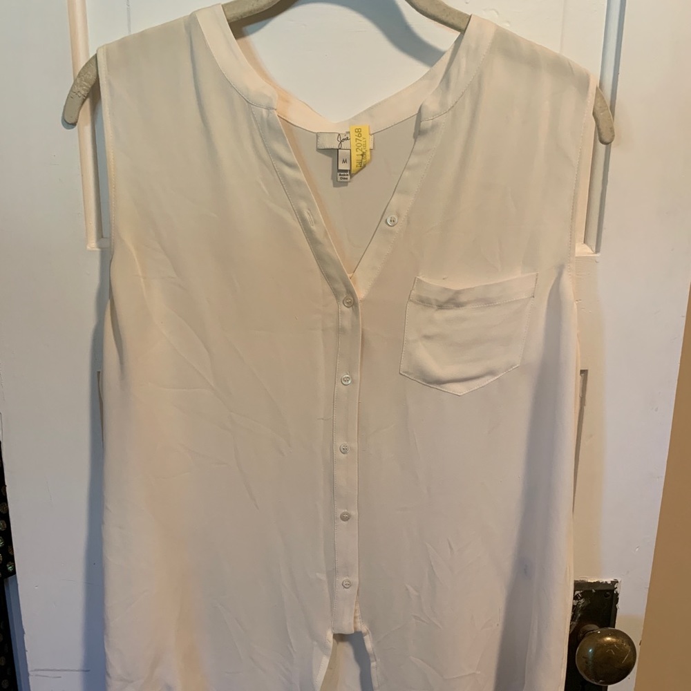 Joie white the front button down sleeveless blouse